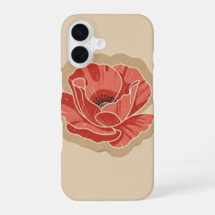 Vintage gestileerde klaproos iPhone 16 hoesje
