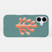 Vintage gestileerde koraal iPhone 16 hoesje (Achterkant horizontaal)
