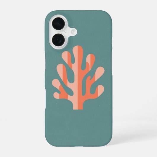 Vintage gestileerde koraal iPhone 16 hoesje (Achterkant)