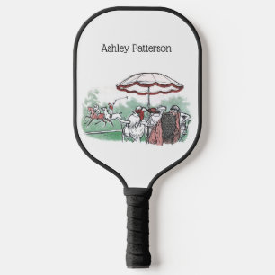 Vintage gestileerde polo-wedstrijd dames lunch tek pickleball paddle