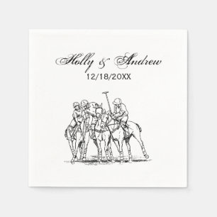 Vintage gestileerde polowedstrijd tekening #1 Zwar Servet
