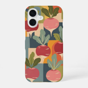 Vintage gestileerde radijs patroon iPhone 16 hoesje