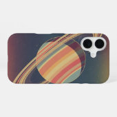 Vintage gestileerde Saturnus iPhone 16 Hoesje (Achterkant horizontaal)