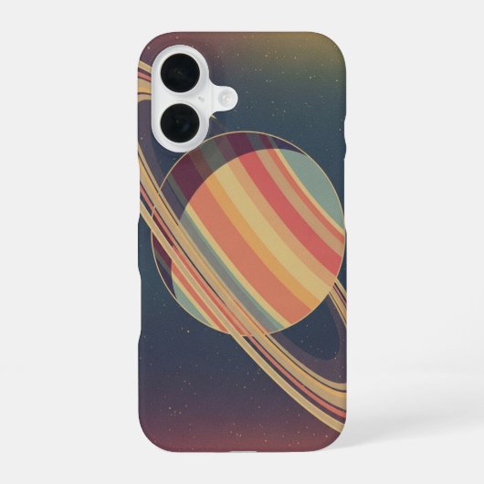 Vintage gestileerde Saturnus iPhone 16 Hoesje (Achterkant)