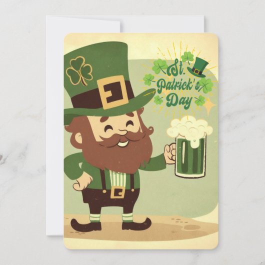 Vintage gestileerde St. Patrick's Day Feestdagenkaart (Voorkant)
