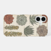 Vintage gestileerde succulenten iPhone 16 hoesje (Achterkant horizontaal)