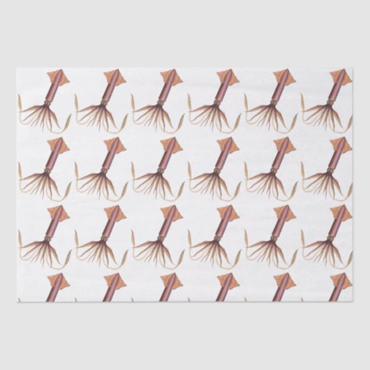 Vintage gestileerde tekening van een inktvis #1 tissuepapier (Voorkant)