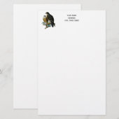 Vintage gestileerde valken op tak briefpapier (Voorkant / Achterkant)