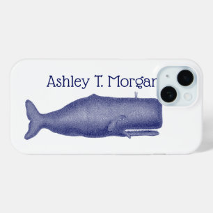 Vintage gestileerde walvis uit de 19e eeuw #1 in b iPhone 15 case