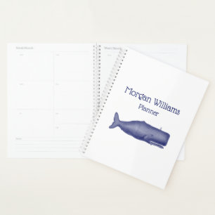Vintage gestileerde walvis uit de 19e eeuw #1 in b planner