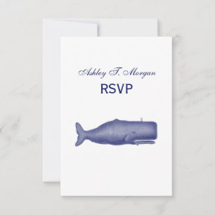 Vintage gestileerde walvis uit de 19e eeuw #1 in b RSVP kaartje