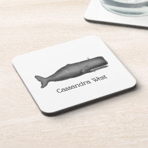Vintage gestileerde walvis uit de 19e eeuw #1 N Bier Onderzetter