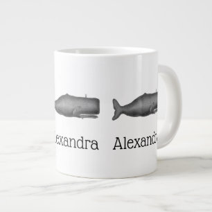 Vintage gestileerde walvis uit de 19e eeuw #1 N Grote Koffiekop