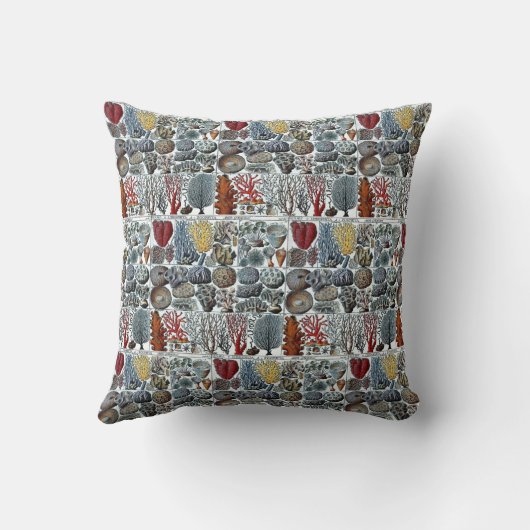 Vintage gestileerde zee-koralen inpakpapier wegwer kussen (Achterkant)