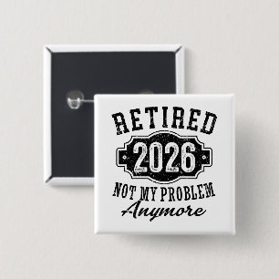 Vintage Gestopt 2026 Mijlpaal Prestatiebadge Vierkante Button 5,1 Cm