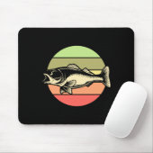 Vintage gestreepte baars striper grappige visser muismat (Met muis)