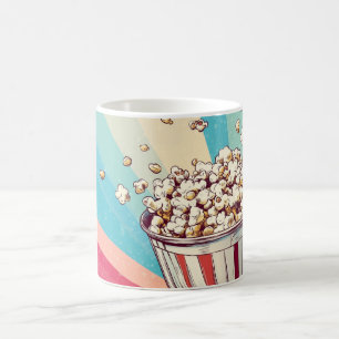 vintage gestreepte popcornbeker, een klassiek ontw koffiemok