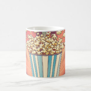 vintage gestreepte popcornbeker, een klassiek ontw koffiemok