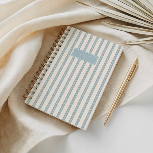 Vintage gestructureerde blauwe streep Art Deco Notitieboek
