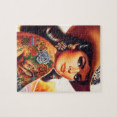 Vintage Getatoeëerde Cowgirl Legpuzzel (Horizontaal)