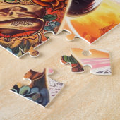 Vintage Getatoeëerde Cowgirl Legpuzzel (Zijkant)