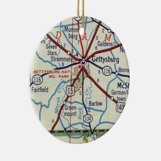 Vintage Gettysburg PA Keramisch Ornament (Rechts)