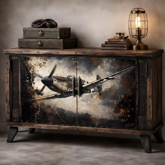 Vintage Gevechtsvliegtuig Decoupage Tissuepapier