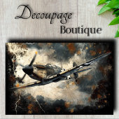 Vintage Gevechtsvliegtuig Decoupage Tissuepapier