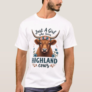 Vintage Gewoon Een Meisje Dat Van Schotse Hoogland T-shirt
