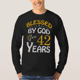 Vintage gezegend door God voor 42 jaar oud Happy 4 T-shirt