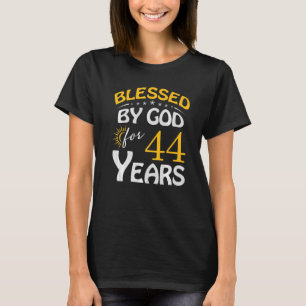 Vintage gezegend door God voor 44 jaar oud Happy 4 T-shirt