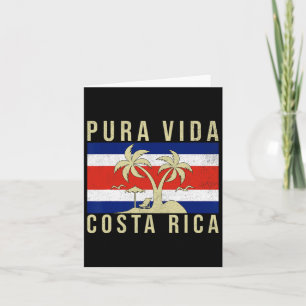 Vintage gezinsvakantie Costa Rica Vlag Pura Vida  Kaart