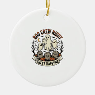 Vintage Ghost Halloween Boo Crew Laken Feest T-shi Keramisch Ornament