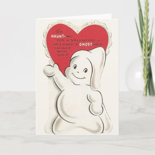 Vintage Ghost Valentijnsdag Wenskaart Feestdagen Kaart (Voorkant)
