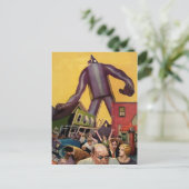 Vintage Giant Robot Attack Briefkaart (Staand voorkant)