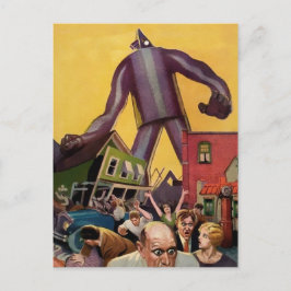 Vintage Giant Robot Attack Briefkaart