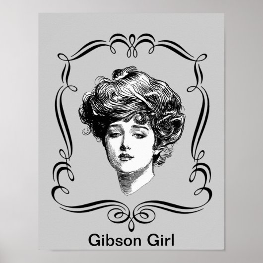 Vintage Gibson Girl Art Poster (Voorkant)