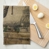 Vintage giffeltoren van Parijs Stiletto Theedoek (Quarter Fold)