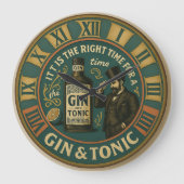 Vintage Gin & Tonic Sign home bars Grote Klok (Voorkant)