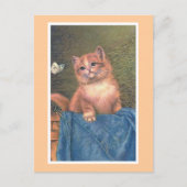 vintage "Ginger Kitten en Butterfly" Briefkaart (Voorkant)