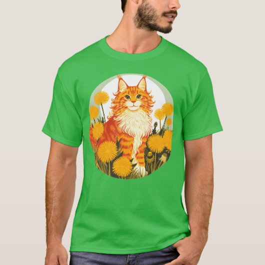Vintage Ginger MaineCoon Cat boy T-shirt (Voorkant)