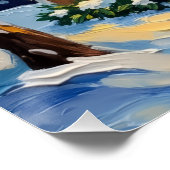 Vintage Gingerbread House in Enchanted Winter Perfect Poster (Hoek)