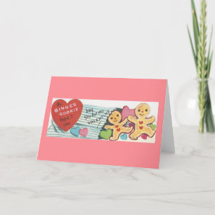 Vintage Gingerbrood Cookies Valentijn Feestdagen Kaart