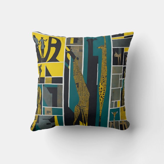 vintage giraff 2 kussen (Achterkant)