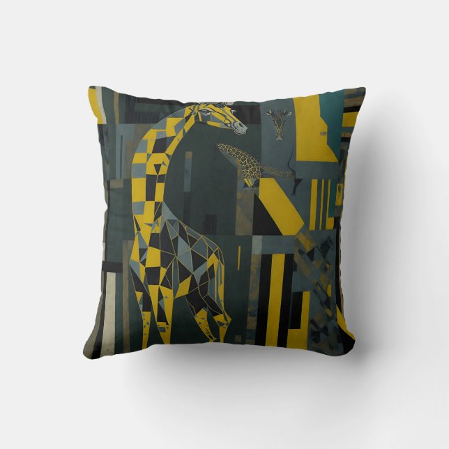 vintage giraff 3 kussen (Achterkant)