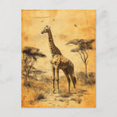 Vintage Giraffe Südafrika Savanne Postcard Briefkaart (Voorkant)
