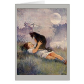 Vintage - Girl en Black Cat, (Voorkant)