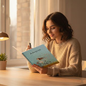 Vintage Girl on Bicycle Personalized Floral Notitieboek