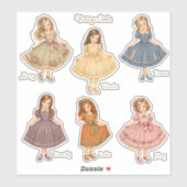 Vintage Girls: Basiscollectie Stickers (Vel)