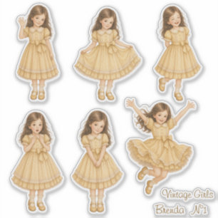 Vintage Girls - Brenda - n°1 Stickerblad Sticker